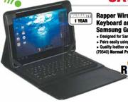 Rapper Wireless Bluetooth Keyboard and Cover for Samsung Galaxy 10.1" P7500