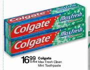 Colgate Max Fresh Clean Mint Toothpaste-2x75ml Each