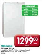 Hisense Bar Fridge-130Ltr(HW130RW)