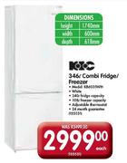 KIC Combi Fridge/Freezer-346Ltr(KB6035WH)