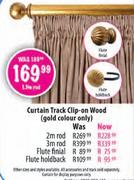 Curtain Track Clip-on Wood 3m Rod