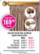 Curtain Track Clip-on Wood 2m Rod