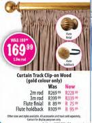 Curtain Track Clip-on Wood Flute Finial