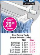 Steel Curtain Tracks 1m Single