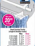 Steel Curtain Tracks 2.5m Double