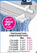 Steel Curtain Tracks 1m Double