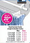 Steel Curtain Tracks 2.5m Single