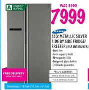 Samsung Metallic Silver Side By Side Fridge/Freezer-550 Ltr (RSA1NTMG/XFA)