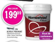 Homestead Acrylic PVA Paint-20Ltr