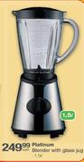 Platinum Blender With Glass Jug - 1.5 Ltr