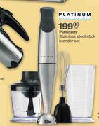 Platinum Stainless Steel Stick Blender Set - Per Set 