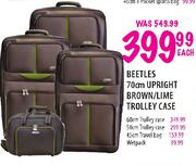 Beetles Upright Brown/Lime Trolley Case-70cm