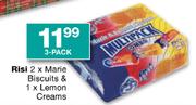 Risi 2 x Marie Biscuits & 1 x Lemon Creams - 3 Pack