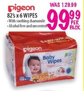 Pigeon Wipes-6 x 82's Per Pack