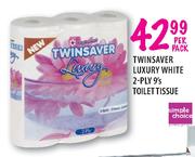 Twinsaver Luxury White 2-Ply Toilet Tissue-9's