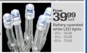Battery-Operated White LED Lights-20'S Per Pack