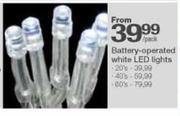  Battery-Operated White LED Lights-60'S Per Pack