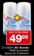 Air Scents Refill Automatic Spray Air Freshener - 2 x 250ml