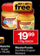 MasterFoods Hot/Mild English Mustard - 175gm Each