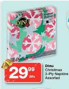 Dinu Christmas 3-Ply Napkins Assorted-20's