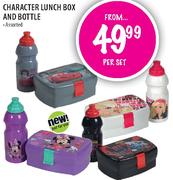 Character Lunch Box And Bottle Per Set