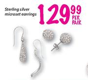Sterling Silver Microset Earrings-Per Pair