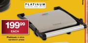 Platinum 4-Slice Sandwich Press-Each