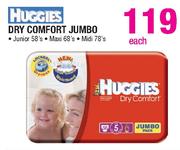 Huggies Dry Comfort Jumbo Junior-58's, Maxi-68's Or Midi-78's-Each