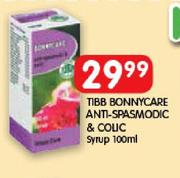 Tibb Bonnycare Anti-Spasmodic & Colic Syrup-100ml