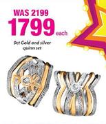 9ct Gold And Silver Quinn Set Each