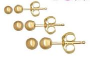 9ct Gold Ball Stud Earrings-5mm Per Pair