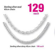 Sterling Silver Oval Chain-45cm Each