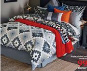 3/4 Printed Polycotton Duvet Cover Set-Each