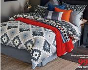 Queen Printed Polycotton Duvet Cover Set-Each