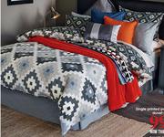 Double Printed Polycotton Duvet Cover Set-Each