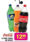 Coca-Cola Coke,Fanta Or Sprite-2ltr Each