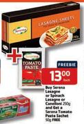 Serena Lasagne Or Spinach Lasagne Or Canelloni-250gm Each