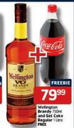 Wellington Brandy-750ml And Get Coke Regular-1Ltr Free