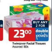 Twinsaver  Facial Tissues Assorted-180's