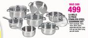 LA Belle 12 Piece Stainless Steel Cookware Set