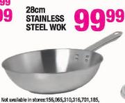28Cm Stainless Steel Wok
