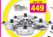 LA Cusine 8 Piece Stainless Steel Cookware SetLA Cusine 8 Piece Stainless Steel Cookware Set