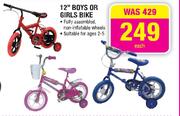 12" Boys Or Girls Bike-Each