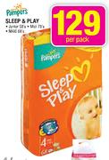 Pampers Sleep & Play Junior-58's, Midi-78's, Maxi-68's Per Pack