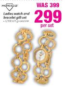 Monaco Ladies Watch & Bracelet Gift Set