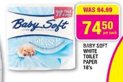 Baby Soft White Toilet Paper 18's-Per Pack