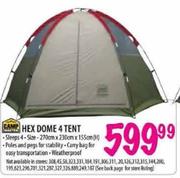 Camp Master Hex Dome 4 Tent-270cm x 230cm x 155cm(H)