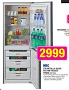KIC Metallic Silver Bottom Freezer Fridge-276Ltr(KBF 630)