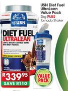 USN Diet Fuel Ultralean Value Pack 2kg Plus Tornado Shaker