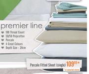 Percale Fitted Single Sheet